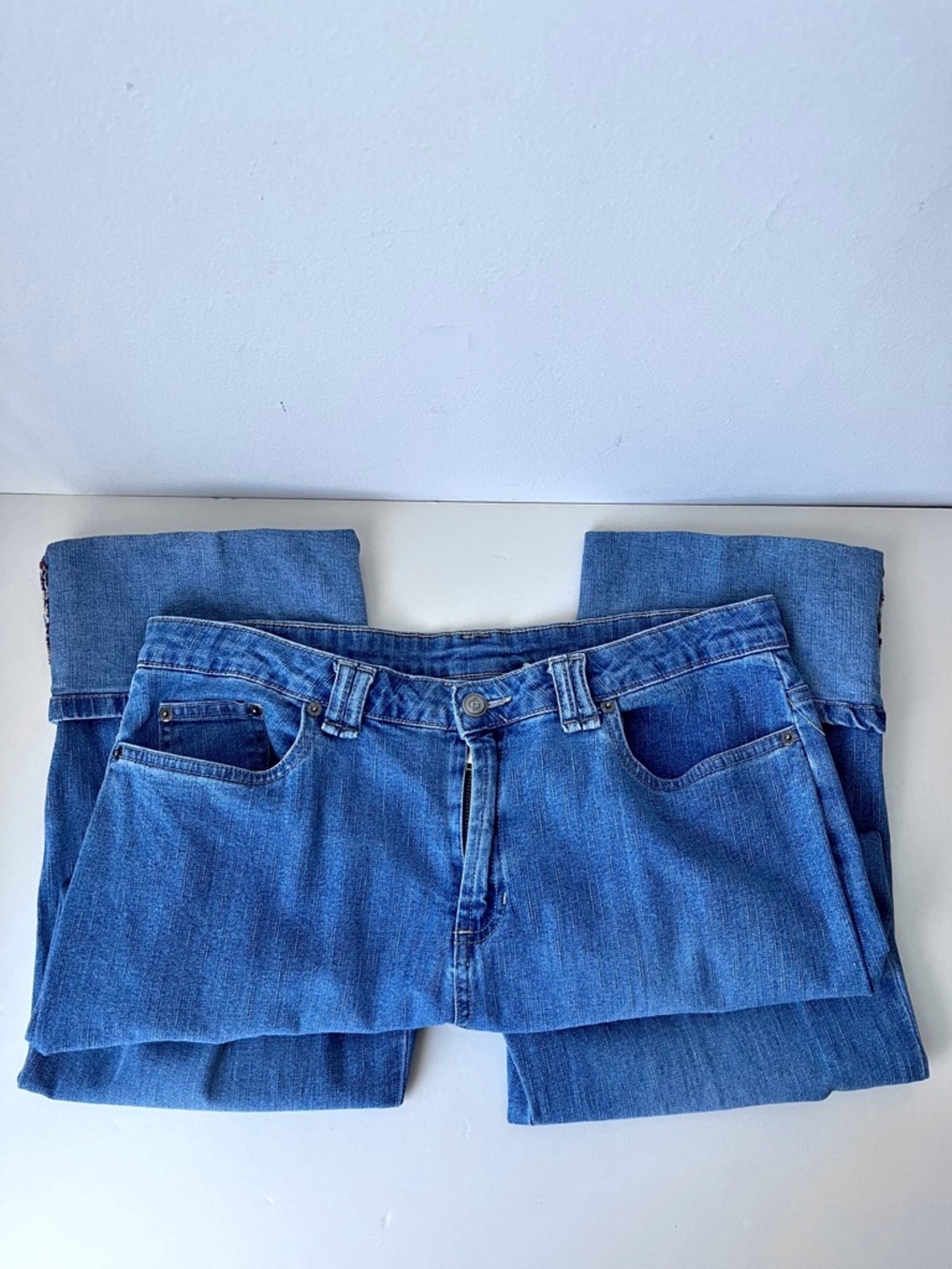 Vintage Field Gear Women’s Denim Blue Cropped Cuffed Jeans Sz 12 - Picture 10 of 10